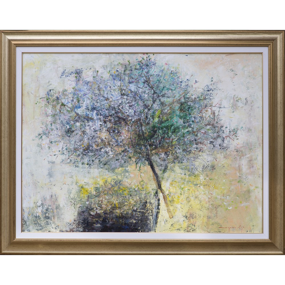 Arbore în lumină - pictură în ulei pe pânză, artist Iurie Cojocaru